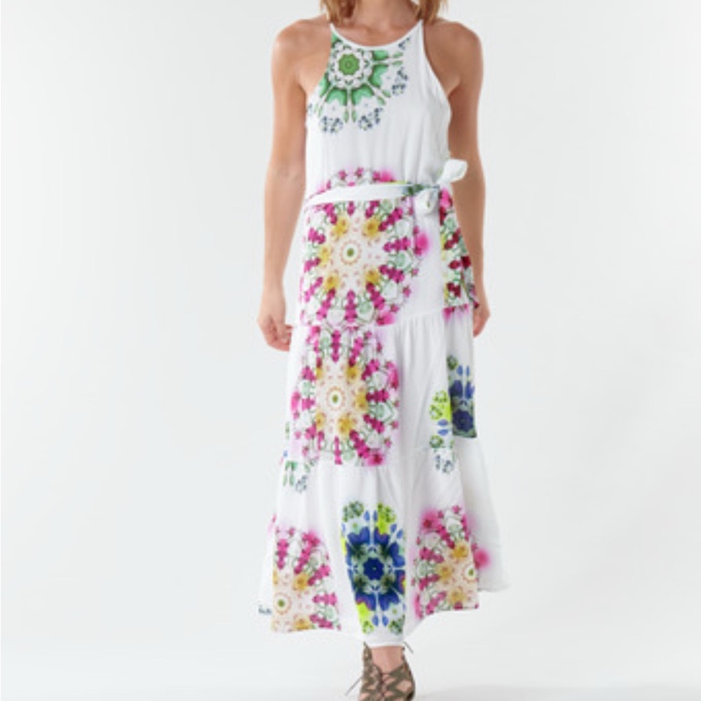 Desigual Resort Pink and Purple Halter Maxi Dress